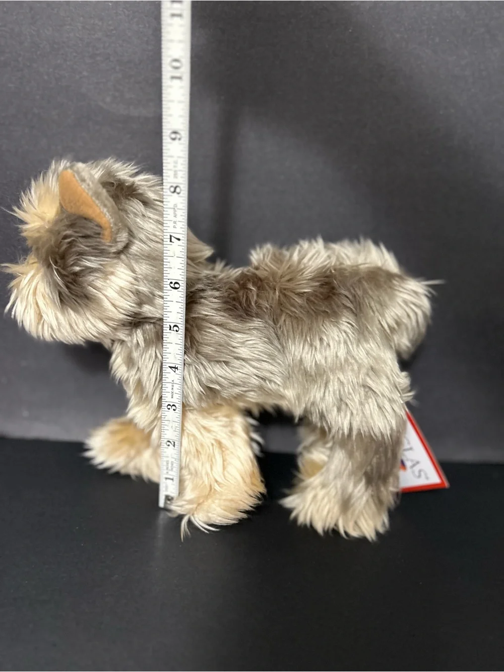 Plush Yorkie Dog Toy - Tan and Cream - Soft Squeaker